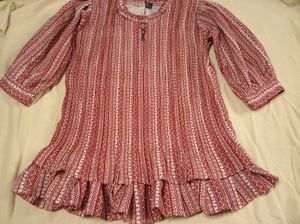 Red &amp; White Print Tunic Dress