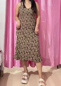 Vintage Print Maxi Dress