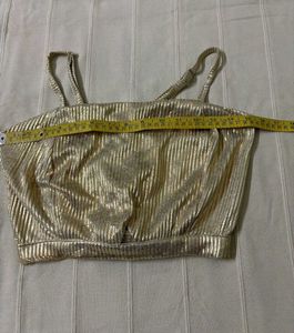 Metallic Gold Cami Top/ Festive Blouse