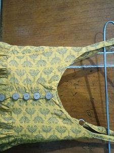 Yellow Floral  Sleeveless Dress