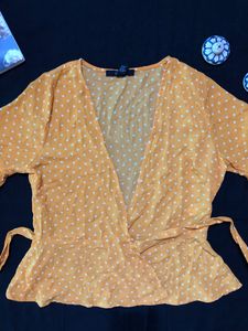 Forever 21 Mustard Wrap Top