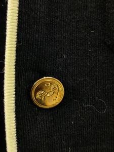 Thom browne Navy Blazer With Striped Arm &amp; Gold An