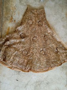 Gold Floral Embroidered Maxi Skirt