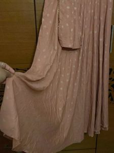 Ahalyaa Rose &amp; Golden Ethnic Motifs Printed Dress