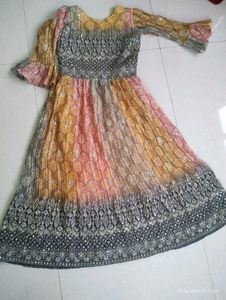 Multi Colour Frock With Embroidery