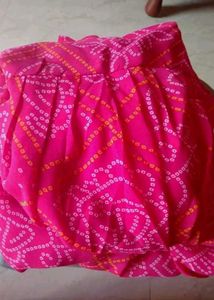 pink bandhini floral kurta dress🩷