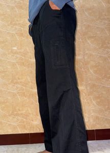 Black colour bell bottom original cargo pant