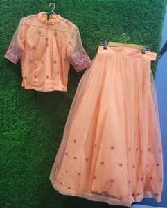 Peach Lehenga Choli Set