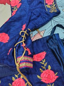 Blue Embroidered Lehenga Choli