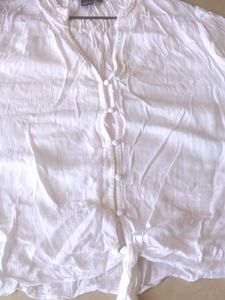 White Tie-Front Shirt