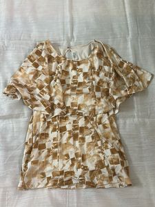 Abstract Print Layered Dress