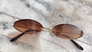 Cute Beige Crossbody Bag And Brown Glasess