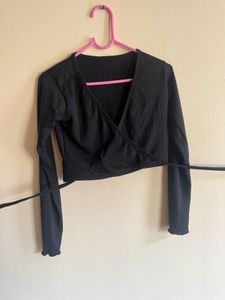 Black Wrap Crop Top