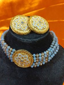 Original Kundan Jwellery Gray Color