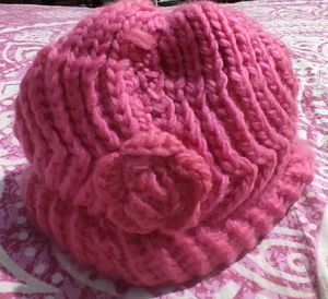 Handmade Knitted Pink Beanie