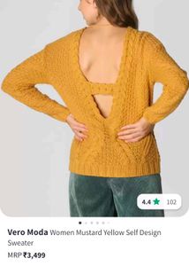 Vero Moda Mustard Yellow Knit Sweater