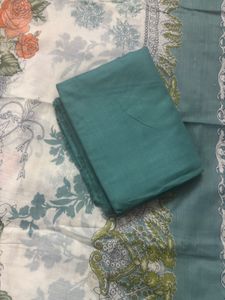 Teal Printed Dress Material