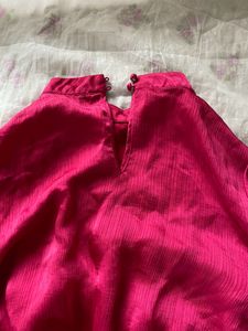 Zara Peplum Pink Satin Top