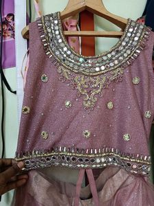 One Day Offer🥳Pink Embellished Lehenga Set