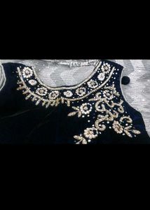 Girl&#39;s Navy Blue And Grey Lehenga Set For 5-6 Year