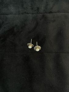 Pure Silver Pearl Stud Earrings