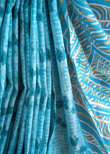 Huge Price Drop💥New Designer Sky Blue Paper Saree