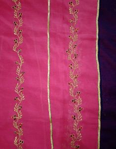 NEW -- Pink Saree Blue Pallu - with Blouse Piece
