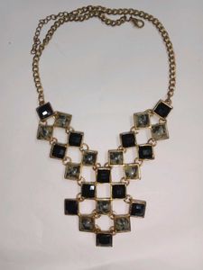 Black And Gray Statement Neckpiece