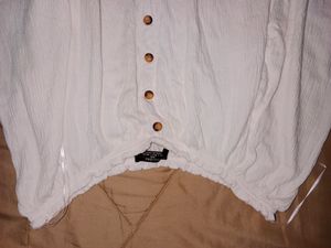 Bershka White Off Shoulder Top