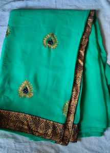Beautiful Sea Green Saree 💙