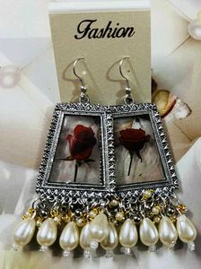Floral Drop Earrings 2 Pairs Combo