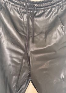 Stylish Black Leather Joggers