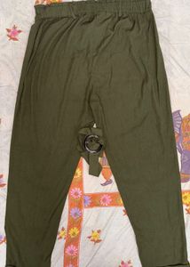 Olive Green Belted Pants