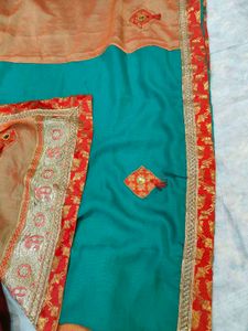 Pot Pattern Border Double Colour Saree
