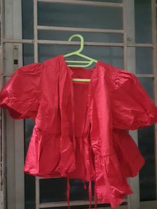 Red Ruffled Top