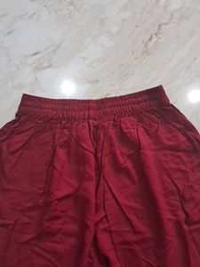 Maroon Tiered Palazzo Pants