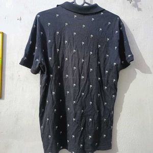 Palm Tree Print Polo Shirt