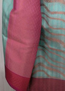 Elegant Teal Saree with Woven Design