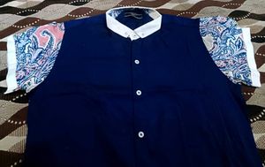 Stylish Blue Patterned Shirt