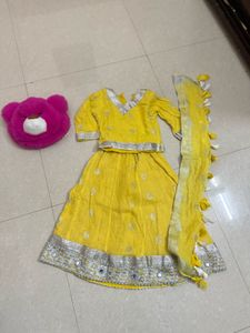 Cute Yellow Lehenga Choli Set