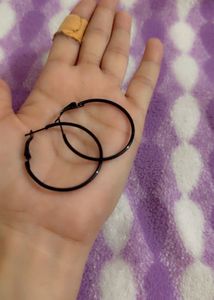 Black Hoop Earrings (50 Rs Each)