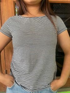 Striped Round Neck Top