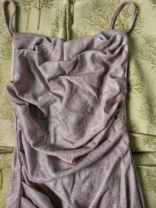 Mini Bodycon Party Cowl Neck Sparkle Dress