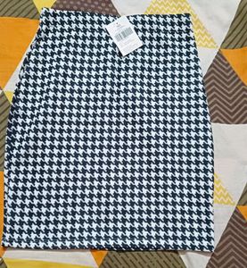 Basic Stretch Plaid Mini A- Line Pencile Skirt