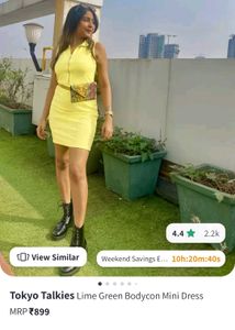 Tokyo Talkies Yellow Bodycon Mini Dress