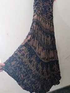 Printed Sleeves Gown