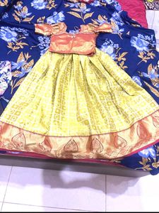 Mysore Silk Dress For Baby Girls 10  To11 Years