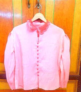 Coral Pink Button-Down Top