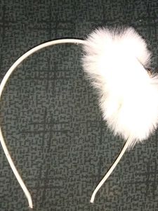 Fluffy White Headband