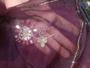 Dark Purple Saree With